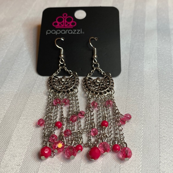 Paparazzi Pink and Silver Earrings